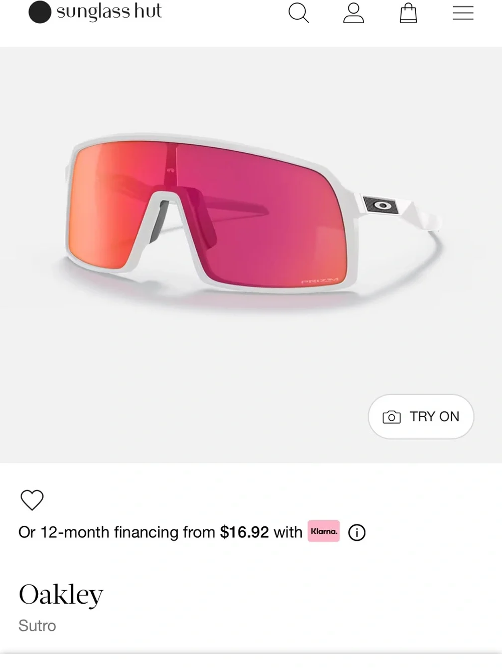 Oakley Sutro White Frame Sunglasses with Red Mirrored Lens